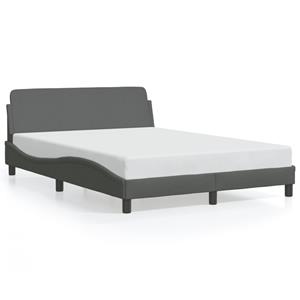 VidaXL Bedframe met hoofdbord stof donkergrijs 120x200 cm