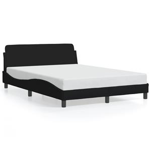 VidaXL Bedframe met hoofdbord stof zwart 120x200 cm