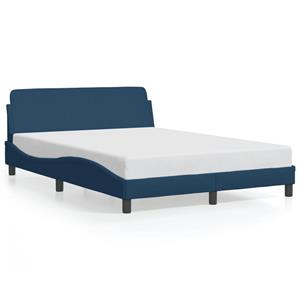 VidaXL Bedframe met hoofdbord stof blauw 120x200 cm