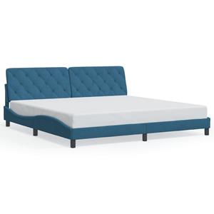 VidaXL Bedframe met LED-verlichting fluweel blauw 200x200 cm