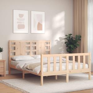 VidaXL Bedframe met hoofdbord massief hout 120x200 cm