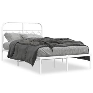 VidaXL Bedframe met hoofdbord metaal wit 120x190 cm