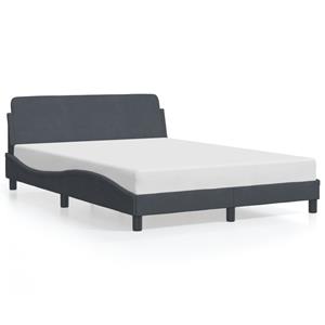 VidaXL Bedframe met hoofdeinde fluweel donkergrijs 120x200 cm