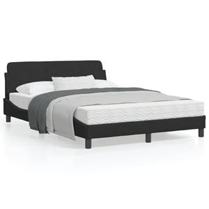 VidaXL Bedframe met hoofdeinde fluweel zwart 120x200 cm