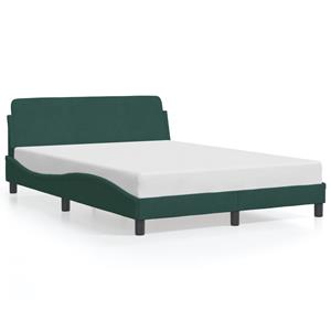 VidaXL Bedframe met hoofdeinde fluweel donkergroen 120x200 cm