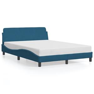 VidaXL Bedframe met hoofdeinde fluweel blauw 120x200 cm