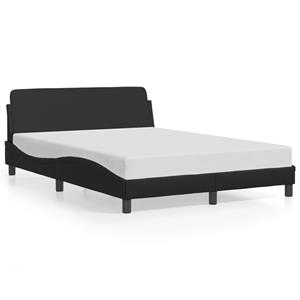 VidaXL Bedframe met hoofdbord kunstleer zwart 120x200 cm