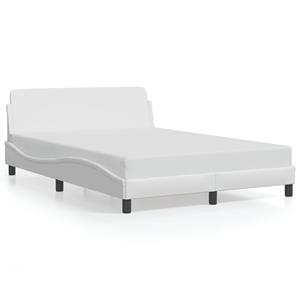 VidaXL Bedframe met hoofdbord kunstleer wit 120x200 cm