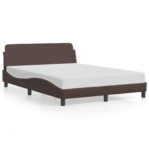 VidaXL Bedframe met hoofdbord kunstleer bruin 120x200 cm