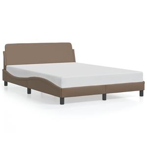 VidaXL Bedframe met hoofdbord kunstleer cappuccinokleurig 120x200 cm