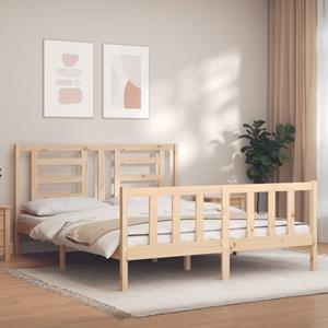 VidaXL Bedframe met hoofdbord massief hout 160x200 cm