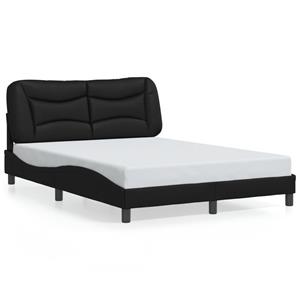 VidaXL Bedframe met LED-verlichting kunstleer zwart 140x200 cm