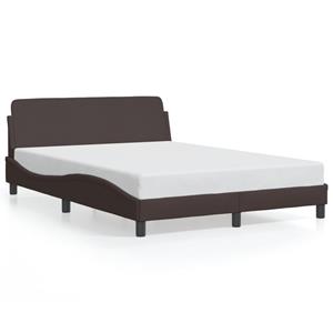 VidaXL Bedframe met hoofdbord stof donkerblauw 140x190 cm