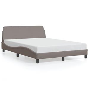 VidaXL Bedframe met hoofdbord stof taupe 140x190 cm