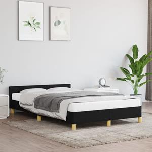 VidaXL Bedframe met hoofdeinde stof zwart 120x200 cm