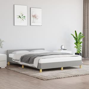 VidaXL Bedframe met hoofdeinde stof lichtgrijs 140x190 cm