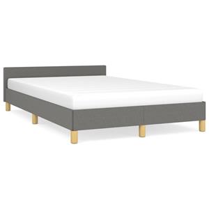 VidaXL Bedframe met hoofdbord stof donkergrijs 120x190 cm