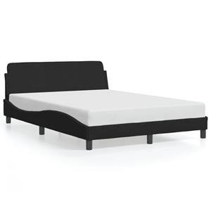 VidaXL Bedframe met hoofdeinde fluweel zwart 140x190 cm