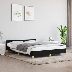 VidaXL Bedframe met hoofdeinde stof zwart 140x190 cm