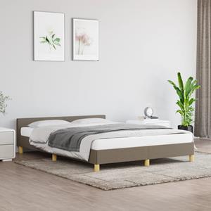 VidaXL Bedframe met hoofdeinde stof taupe 140x190 cm