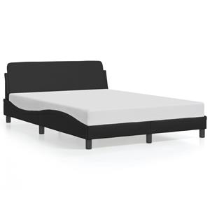 VidaXL Bedframe met hoofdeind kunstleer zwart 140x190 cm