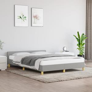 VidaXL Bedframe met hoofdeinde stof lichtgrijs 140x200 cm