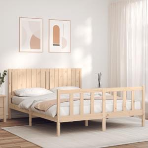 VidaXL Bedframe met hoofdbord massief hout 160x200 cm