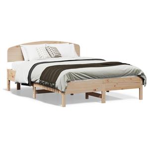 VidaXL Bedframe met hoofdbord massief grenenhout 135x190 cm