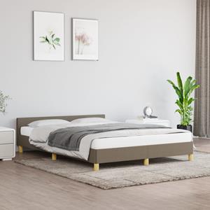 VidaXL Bedframe met hoofdeinde stof taupe 140x200 cm