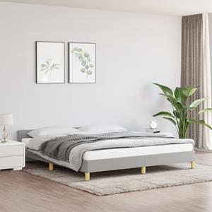 VidaXL Bedframe met hoofdeinde stof lichtgrijs 160x200 cm