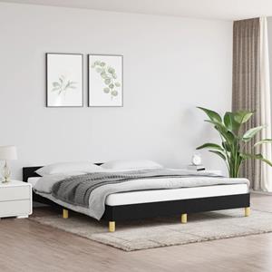 VidaXL Bedframe met hoofdeinde stof zwart 160x200 cm