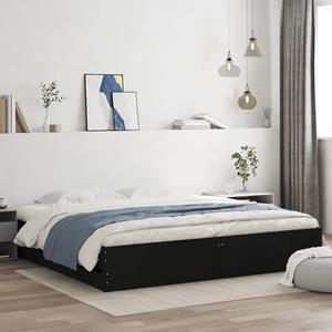 VidaXL Bedframe met lades bewerkt hout zwart 200x200 cm