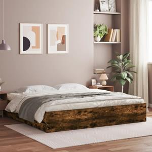 VidaXL Bedframe met lades bewerkt hout gerookt eikenkleurig 200x200 cm