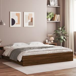 VidaXL Bedframe met lades bewerkt hout bruin eikenkleur 200x200 cm