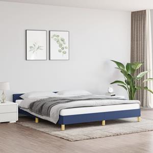 VidaXL Bedframe met hoofdeinde stof blauw 180x200 cm