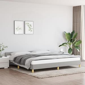 VidaXL Bedframe met hoofdeinde stof lichtgrijs 200x200 cm