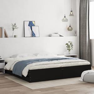 VidaXL Bedframe met lades bewerkt hout zwart 160x200 cm