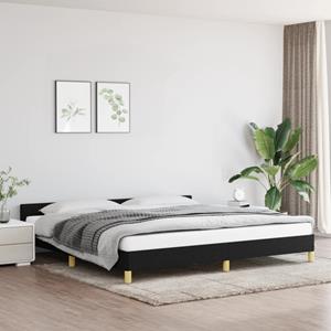 VidaXL Bedframe met hoofdeinde stof zwart 200x200 cm