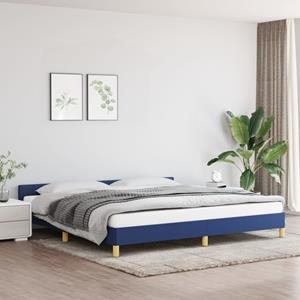 VidaXL Bedframe met hoofdeinde stof blauw 200x200 cm