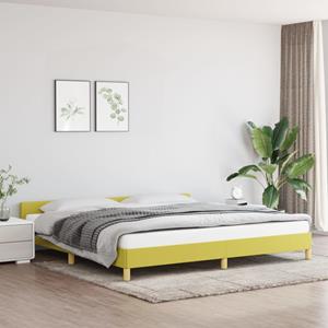 VidaXL Bedframe met hoofdeinde stof groen 200x200 cm