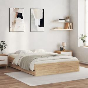 VidaXL Bedframe met lades bewerkt hout sonoma eikenkleurig 150x200 cm