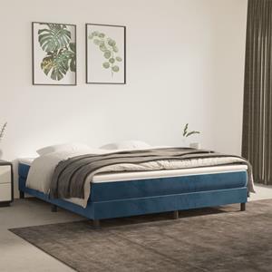 VidaXL Bedframe fluweel donkerblauw 160x200 cm