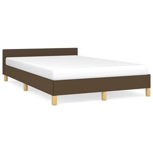 VidaXL Bedframe met hoofdbord stof donkerbruin 120x190 cm