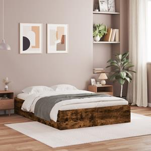 VidaXL Bedframe met lades bewerkt hout gerookt eikenkleurig 120x200 cm