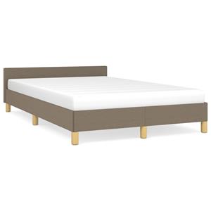 VidaXL Bedframe met hoofdbord stof taupe 120x190 cm