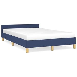 VidaXL Bedframe met hoofdbord stof blauw 120x190 cm