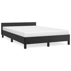 VidaXL Bedframe met hoofdbord kunstleer zwart 120x190 cm