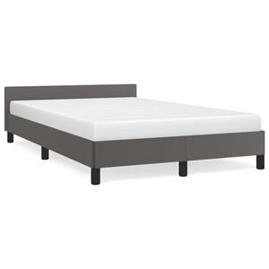 VidaXL Bedframe met hoofdbord kunstleer grijs 120x190 cm