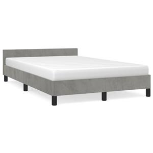 VidaXL Bedframe met hoofdbord fluweel lichtgrijs 120x190 cm