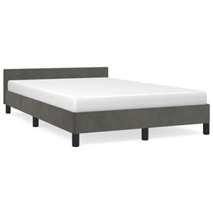 VidaXL Bedframe met hoofdbord fluweel donkergrijs 120x190 cm